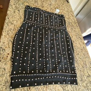 Studded tube top mini dress